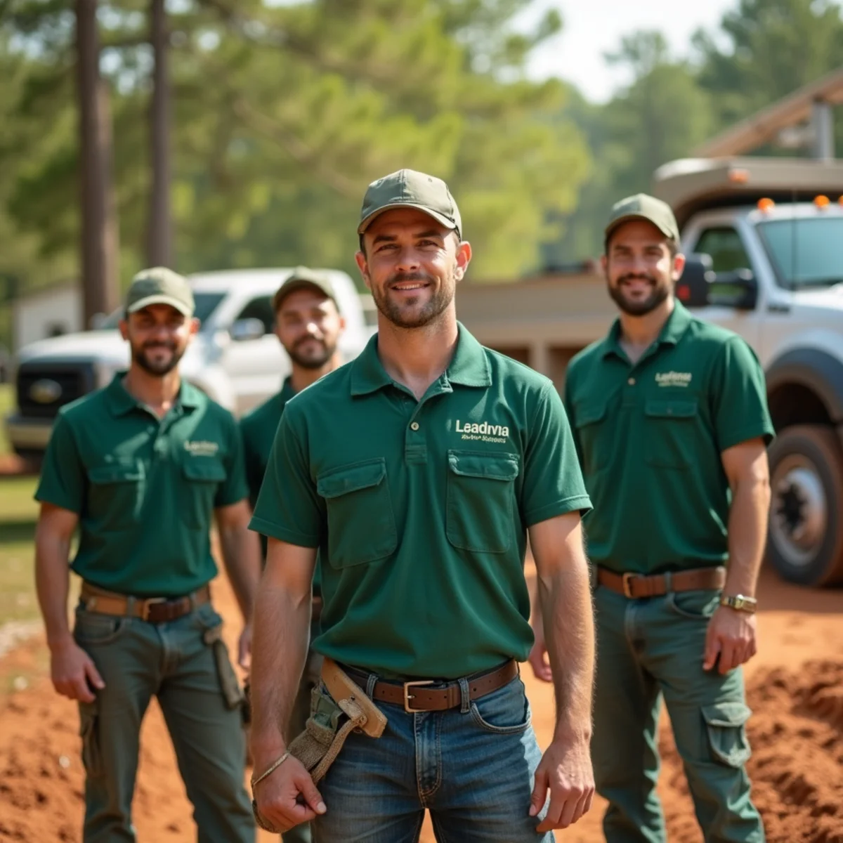 Truvian Lawn Care crew working on a landscaping project in Deatsville, Alabama