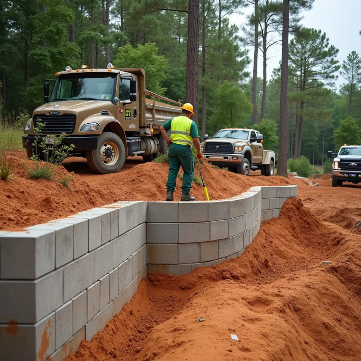 Concrete Retaining Wall Blocks in Deatsville, AL by Truvian Lawn Care